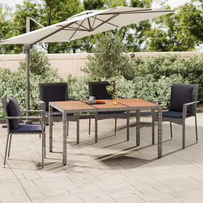Garden Table with Wooden Top Solid Acacia Wood Grey 150 x 90 x 75 cm