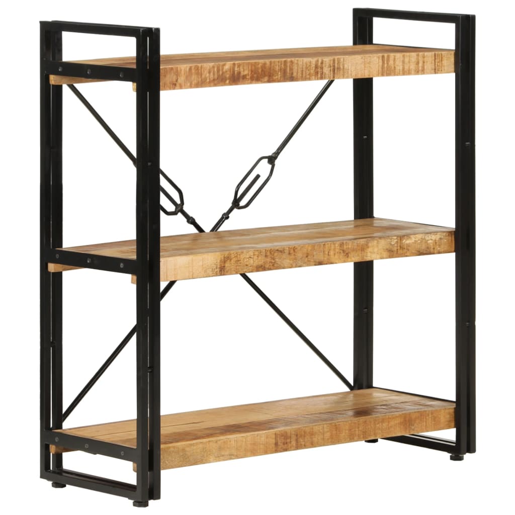 3-Tier Bookcase Brown Height 80 cm 77 cm Solid mango wood