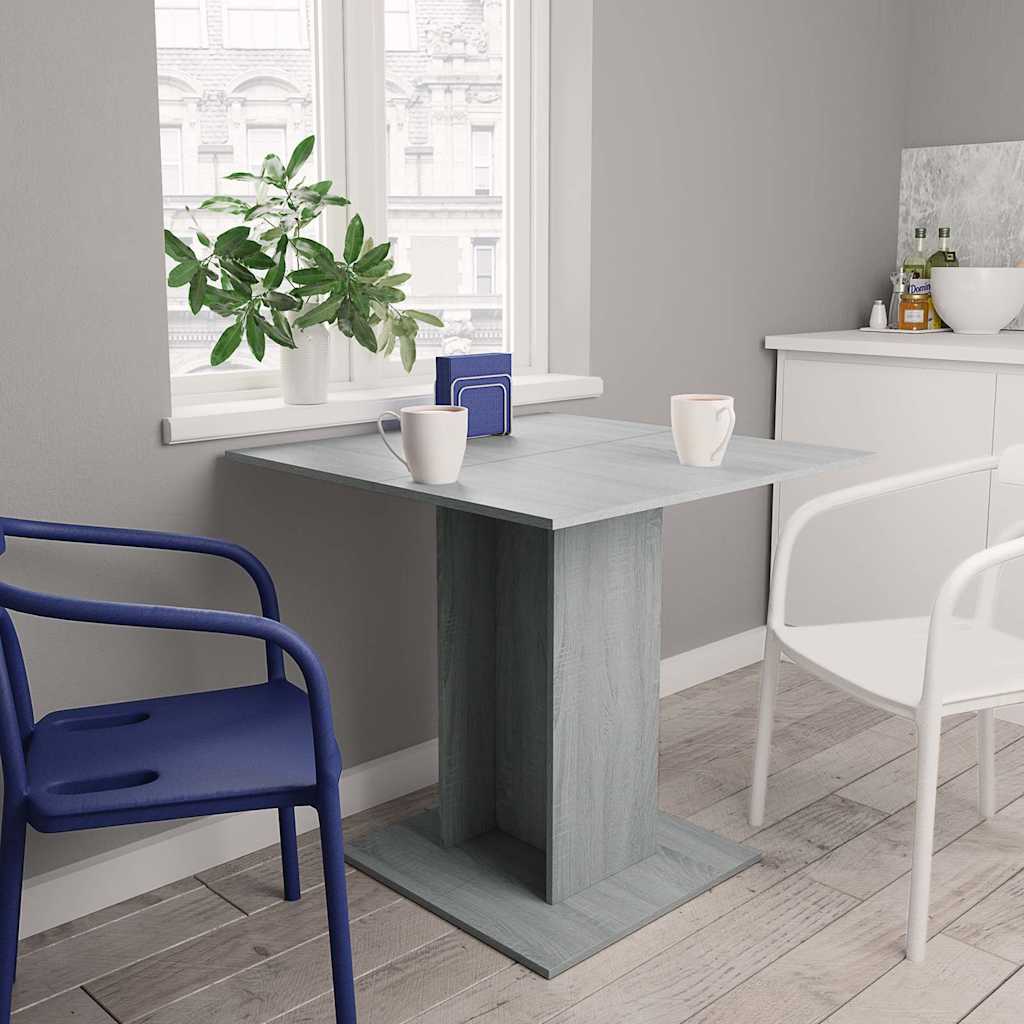 Dining Table 80x80x75 cm Engineered Wood Grey sonoma