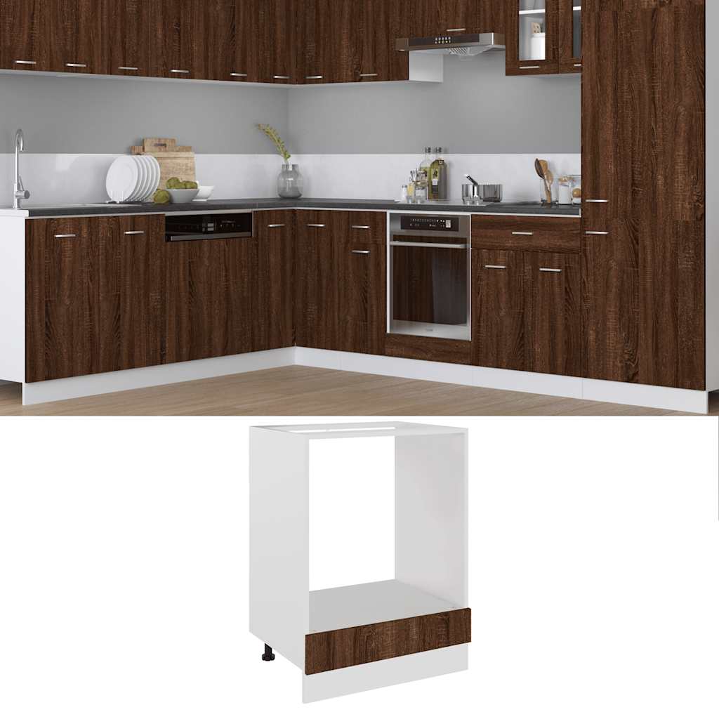 Hanging Glass Cabinet "Lyon" 60x31x60 cm Brown Oak 1x oven cabinet 60 cm