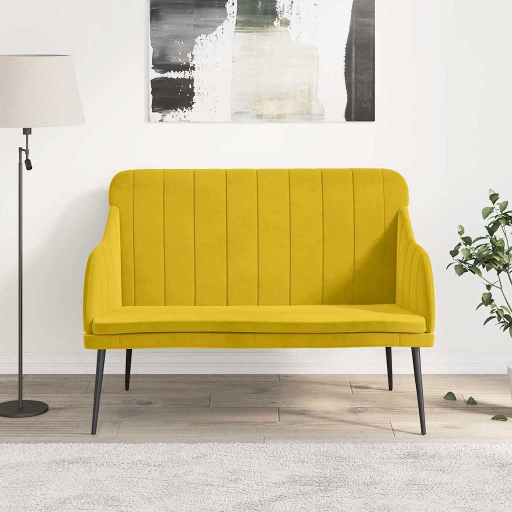 Bench 110x76x80 cm Velvet Yellow