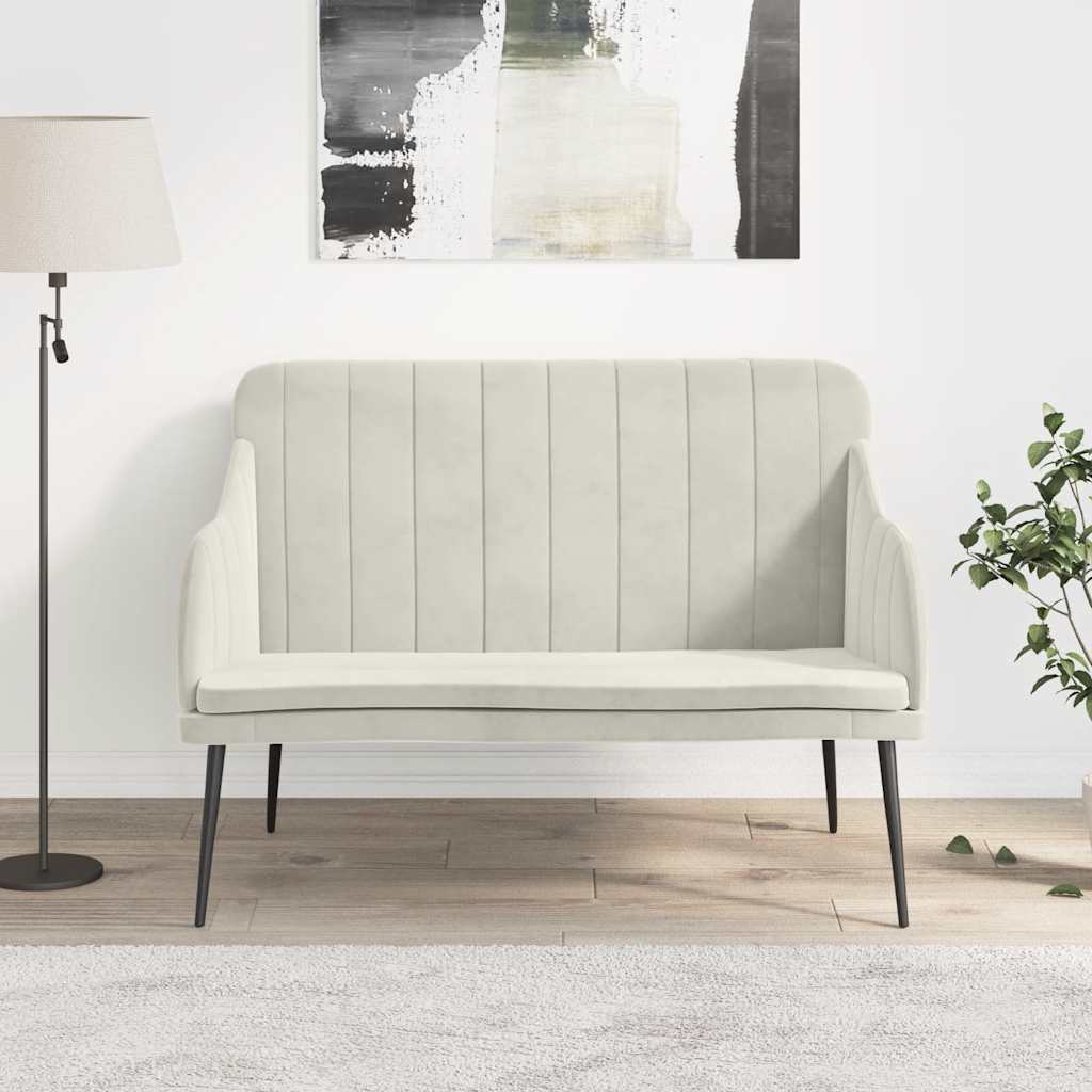 Bench 110x76x80 cm Velvet Cream