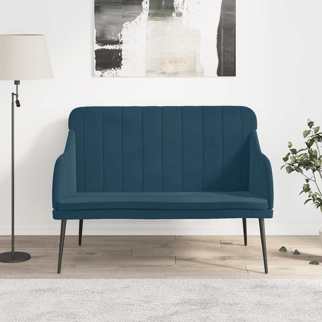 Bench 110x76x80 cm Velvet Blue