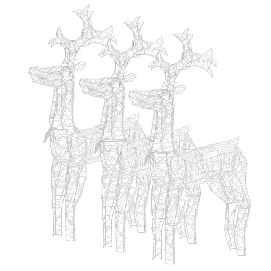 vidaXL Reindeer Christmas Decorations 3 pcs 60x16x100 cm Acrylic 4