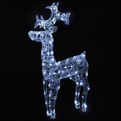 Reindeer Christmas Decorations 60x16x100 cm Acrylic 3 Width 60 cm Cold white