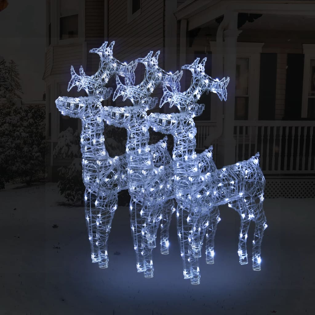 vidaXL Reindeer Christmas Decorations 3 pcs 60x16x100 cm Acrylic 1