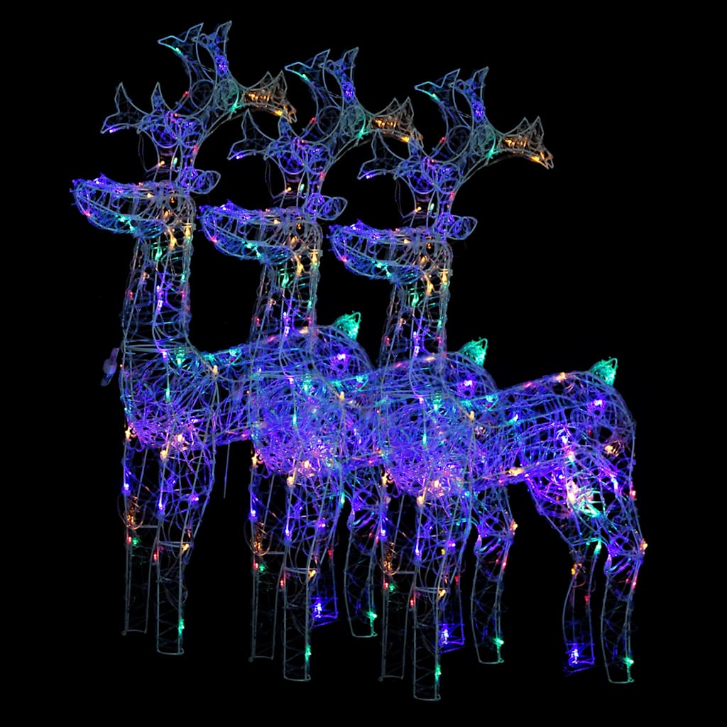 vidaXL Reindeer Christmas Decorations 3 pcs 60x16x100 cm Acrylic 2