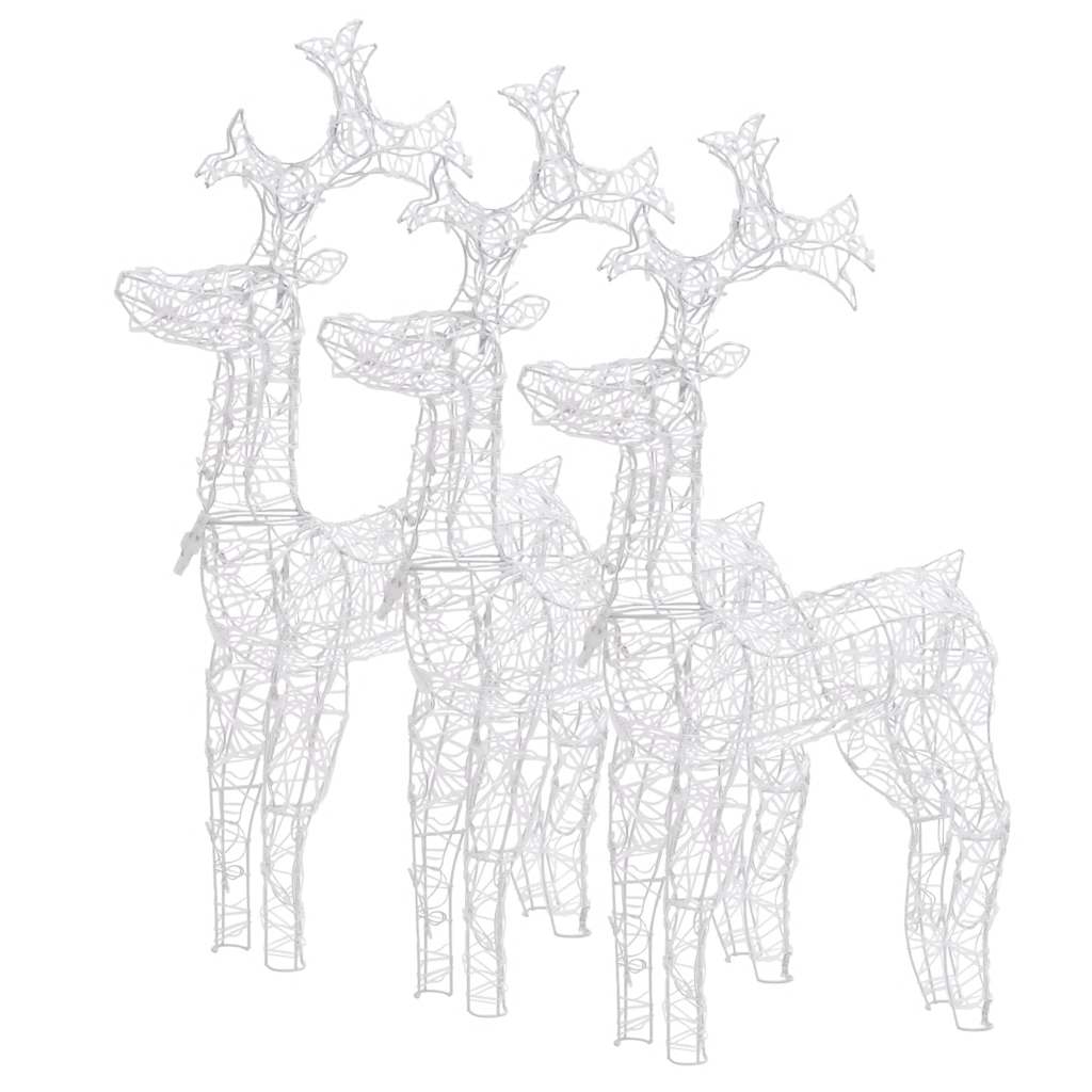 vidaXL Reindeer Christmas Decorations 3 pcs 60x16x100 cm Acrylic 4