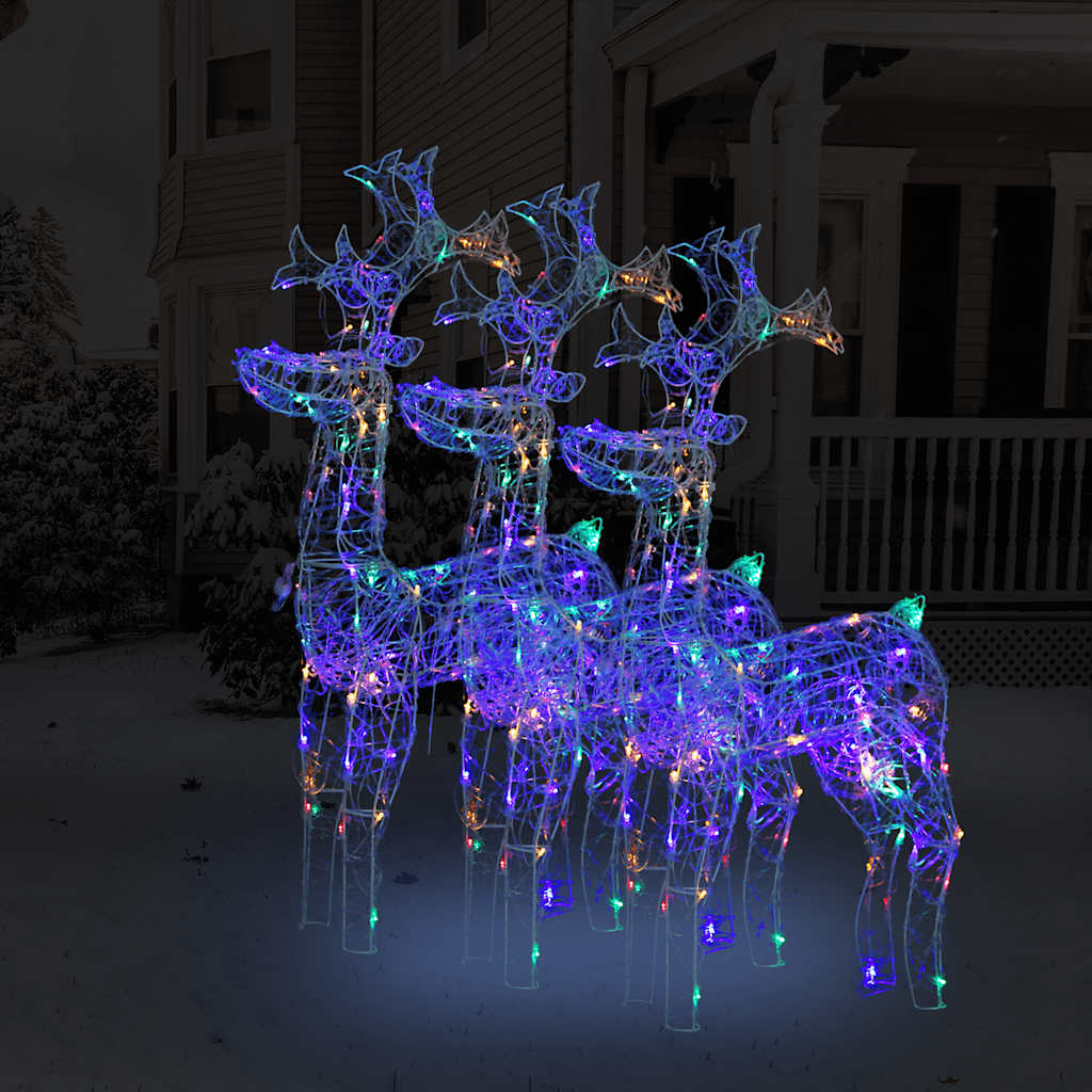 vidaXL Reindeer Christmas Decorations 3 pcs 60x16x100 cm Acrylic 1