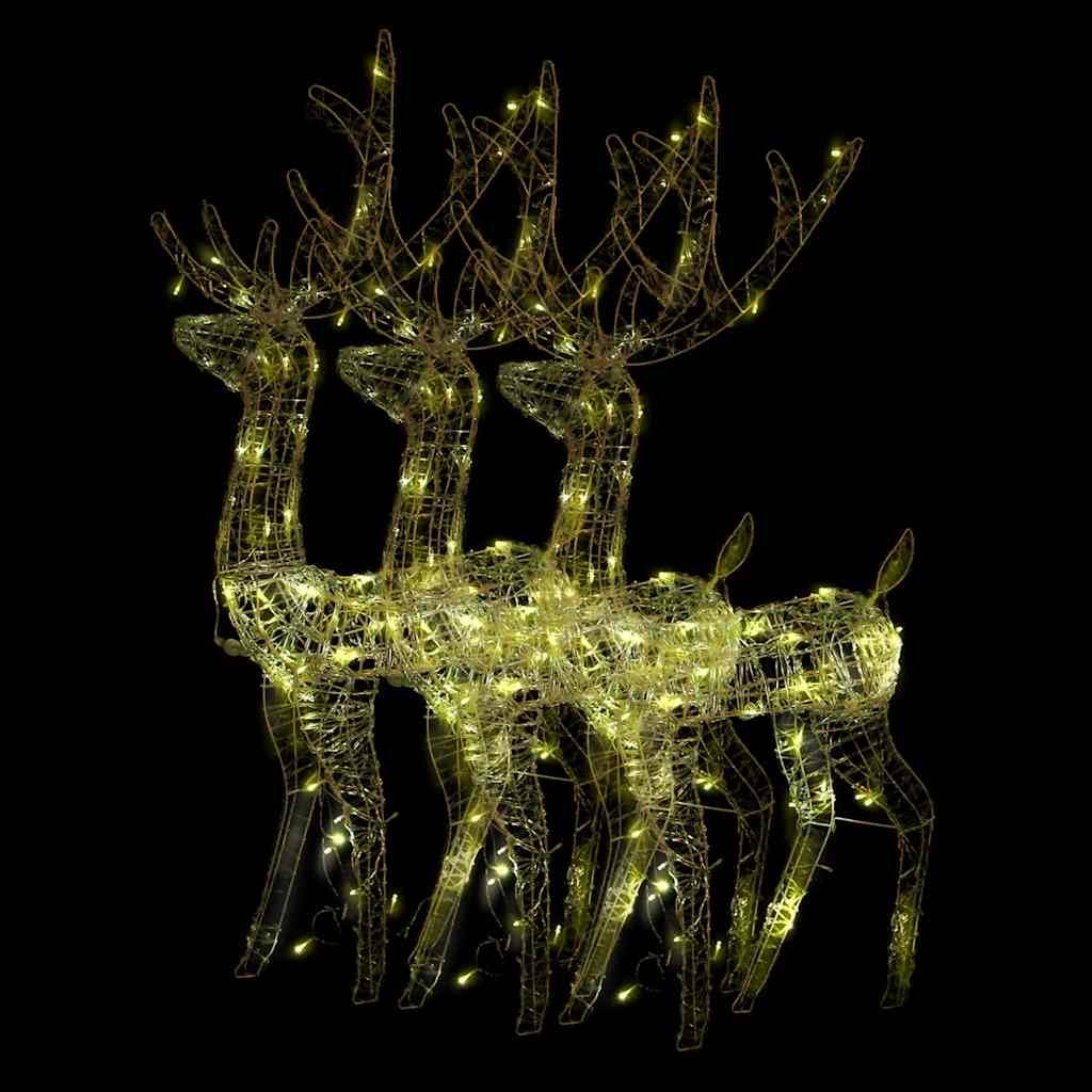 Acrylic Reindeer Christmas Decorations 128 cm 3 Width 70 cm Warm white