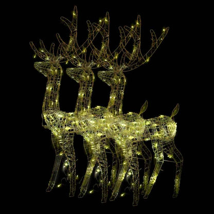 Acrylic Reindeer Christmas Decorations 128 cm 3 Width 70 cm Warm white