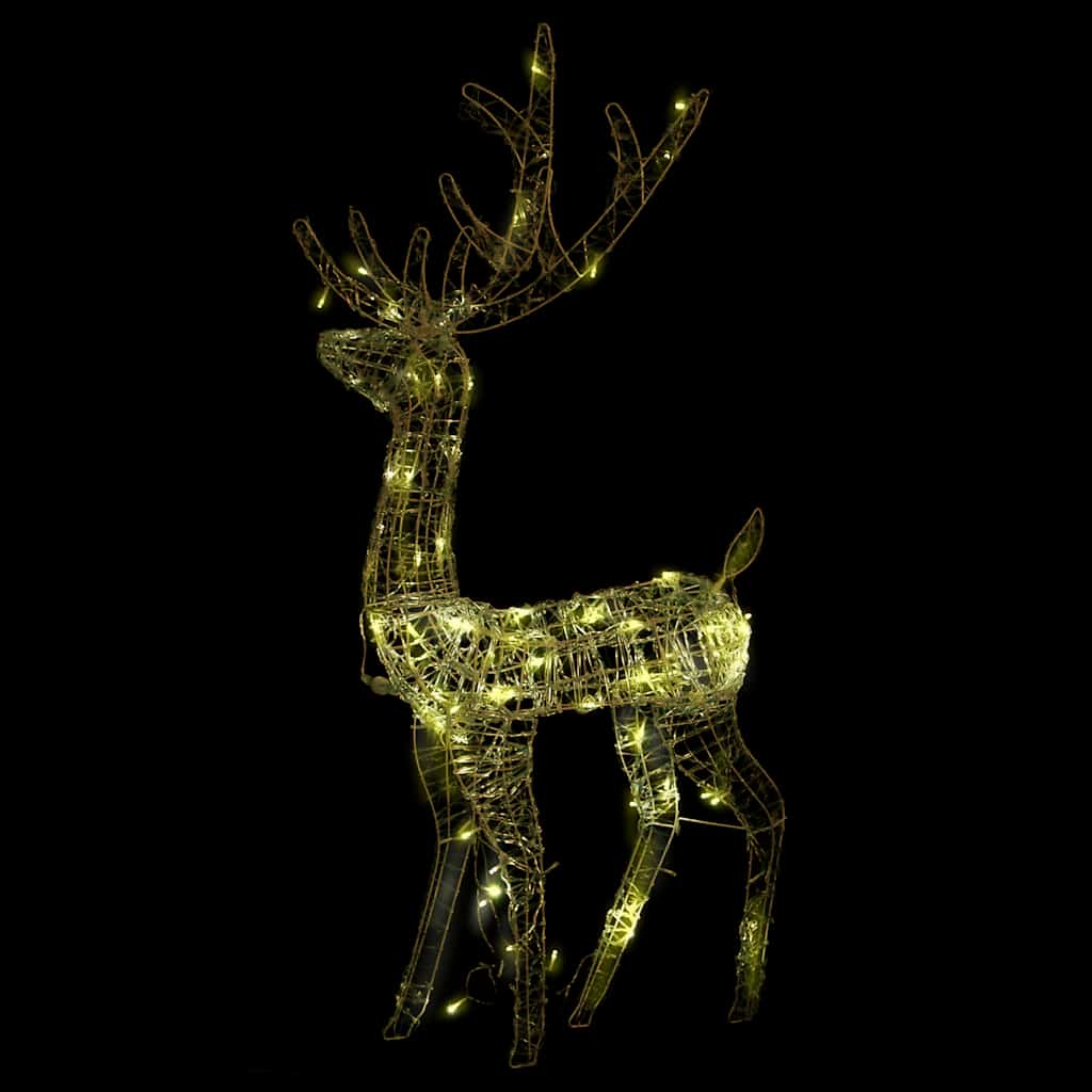 Acrylic Reindeer Christmas Decorations 128 cm 3 Width 70 cm Warm white