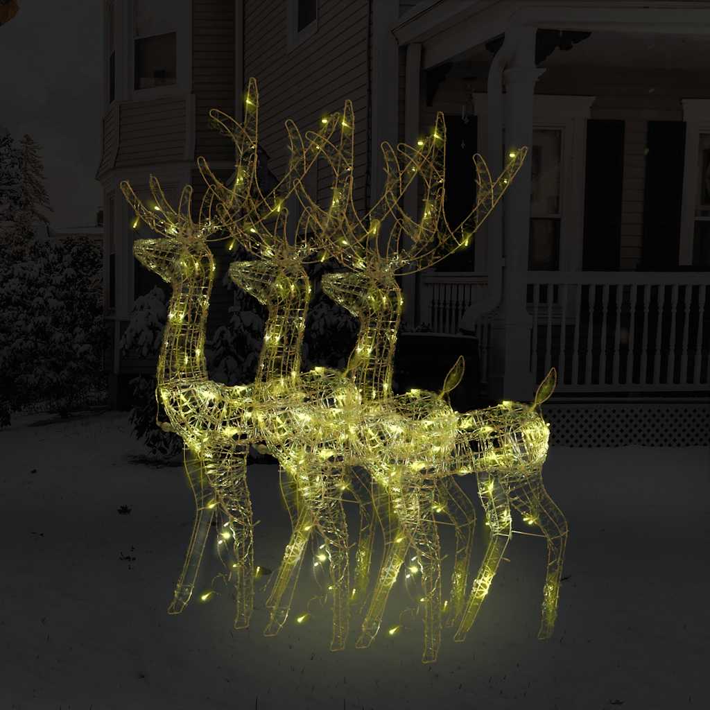 vidaXL Acrylic Reindeer Christmas Decorations 3 pcs 120 cm Warm White 1