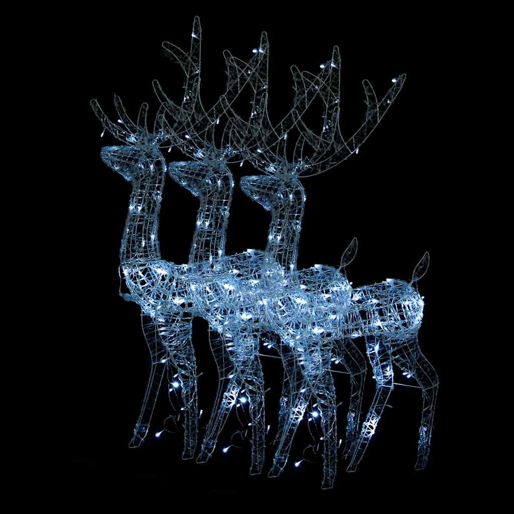 vidaXL Acrylic Reindeer Christmas Decorations 3 pcs 120 cm Cold White 2