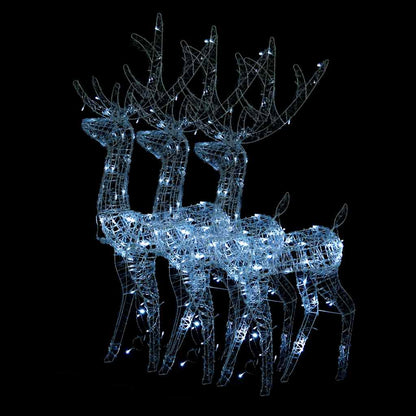 vidaXL Acrylic Reindeer Christmas Decorations 3 pcs 120 cm Cold White 2