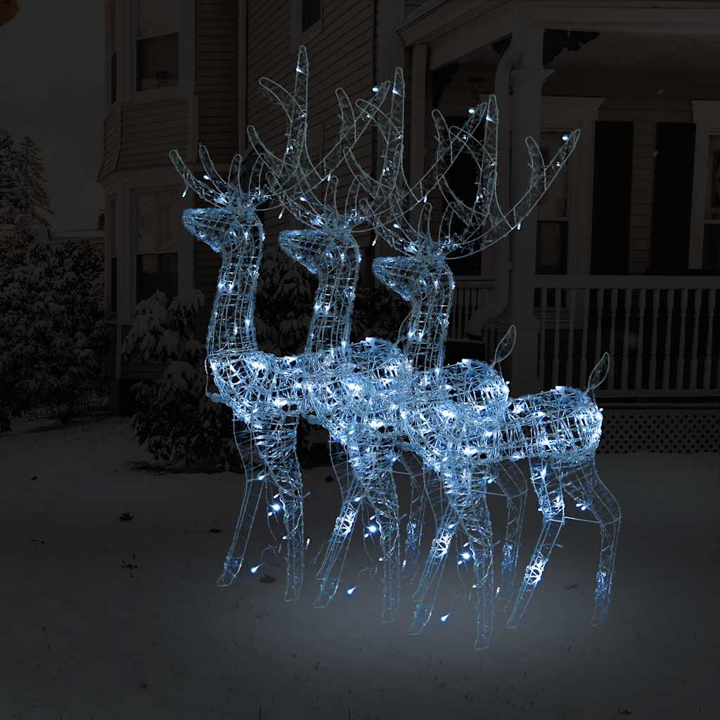 vidaXL Acrylic Reindeer Christmas Decorations 3 pcs 120 cm Cold White 1