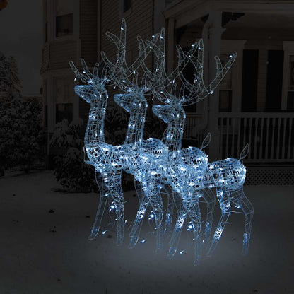 vidaXL Acrylic Reindeer Christmas Decorations 3 pcs 120 cm Cold White 1