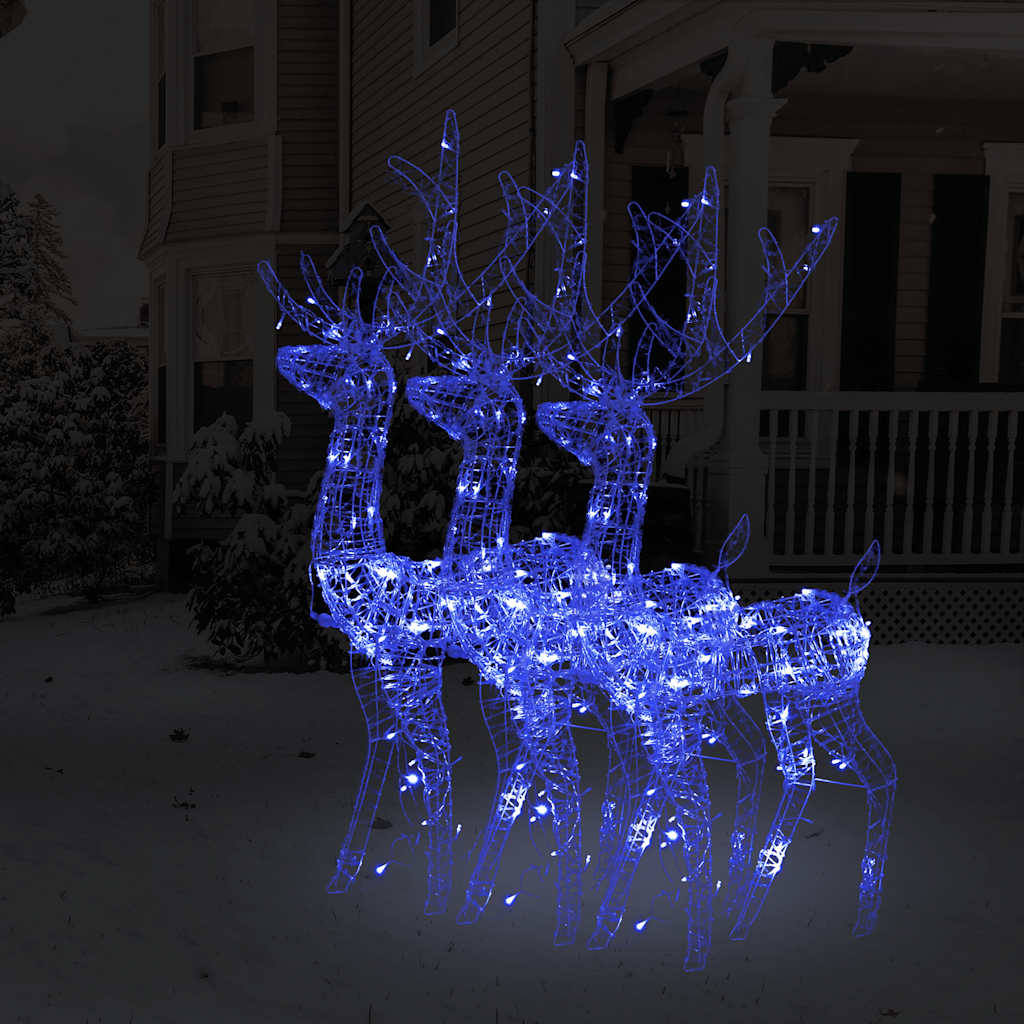 vidaXL Acrylic Reindeer Christmas Decorations 3 pcs 120 cm Blue 1