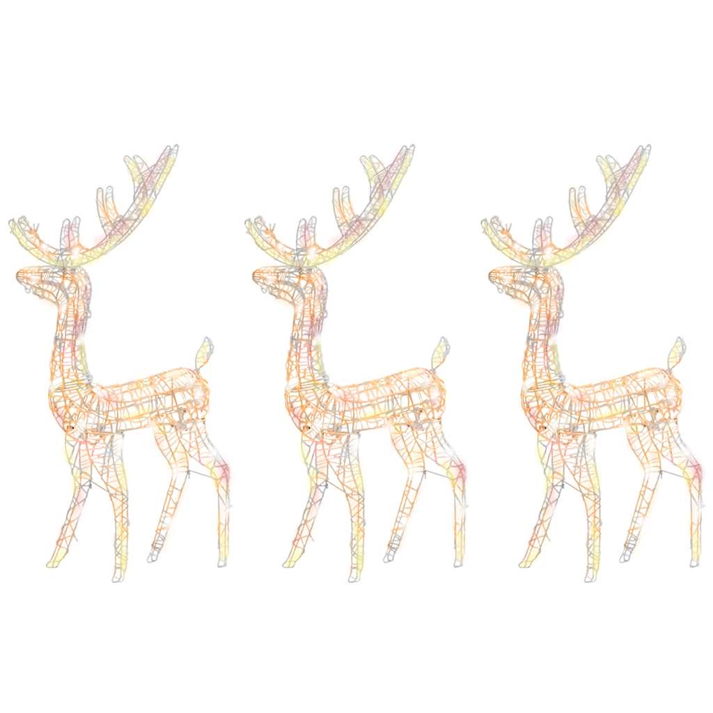 vidaXL Acrylic Reindeer Christmas Decorations 3 pcs 120cm Multicolour 2