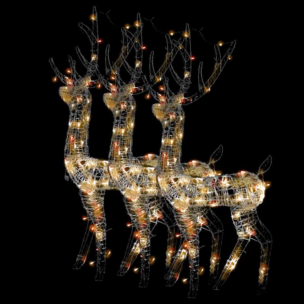 vidaXL Acrylic Reindeer Christmas Decorations 3 pcs 120cm Multicolour 4