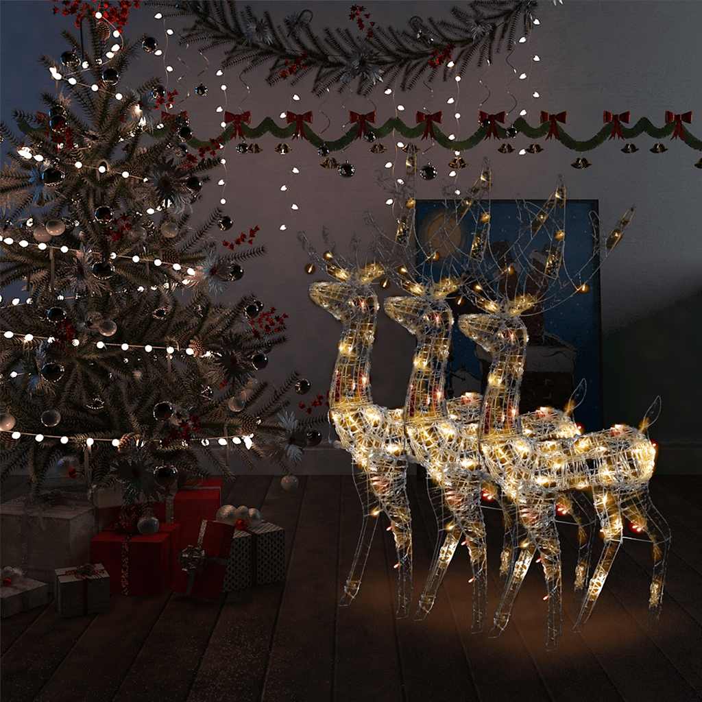 vidaXL Acrylic Reindeer Christmas Decorations 3 pcs 120cm Multicolour 1