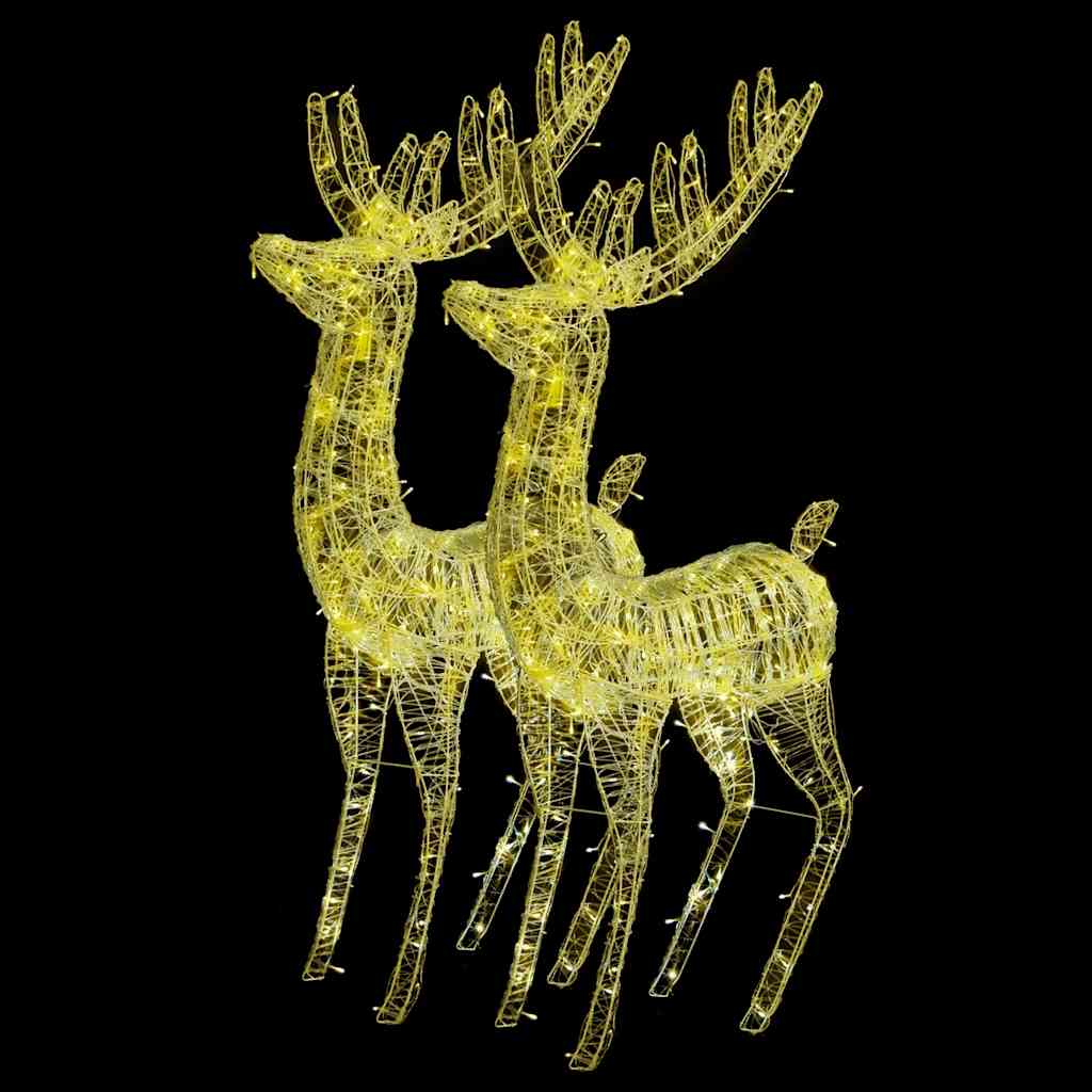 vidaXL XXL Acrylic Christmas Reindeers 250 LED 2 pcs 180 cm Warm White 2