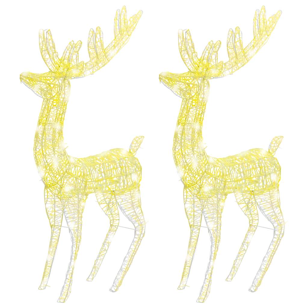 vidaXL XXL Acrylic Christmas Reindeers 250 LED 2 pcs 180 cm Warm White 5