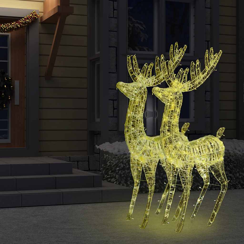 XXL Acrylic Christmas Reindeers 250 LED 180 cm 2 Width 96 cm Warm white