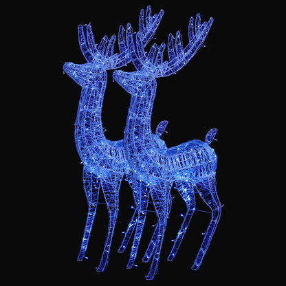 vidaXL XXL Acrylic Christmas Reindeers 250 LED 2 pcs 180 cm Blue 2