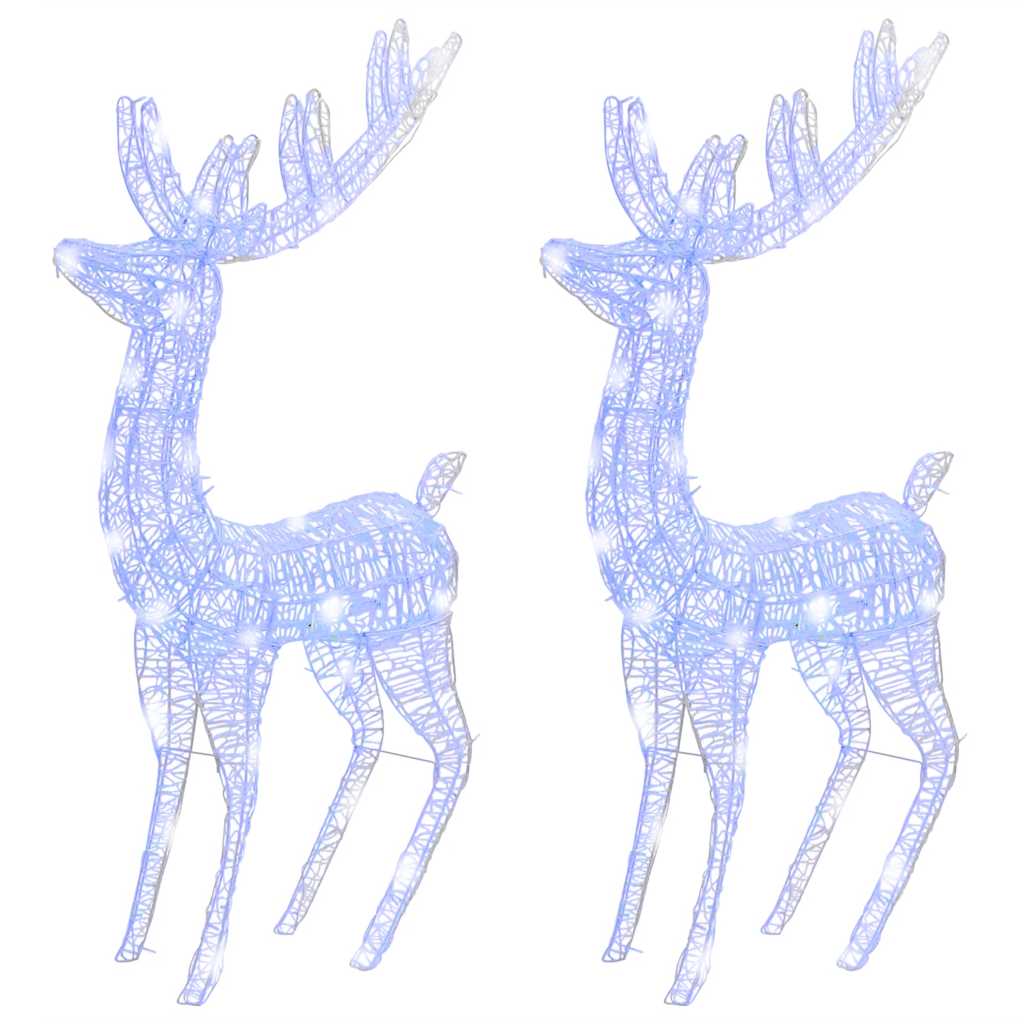 vidaXL XXL Acrylic Christmas Reindeers 250 LED 2 pcs 180 cm Blue 5