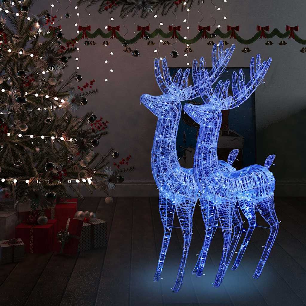 vidaXL XXL Acrylic Christmas Reindeers 250 LED 2 pcs 180 cm Blue 1