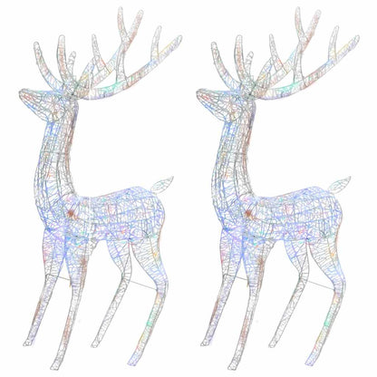 vidaXL XXL Acrylic Christmas Reindeers 250 LED 2 pcs 180cm Multicolour 5