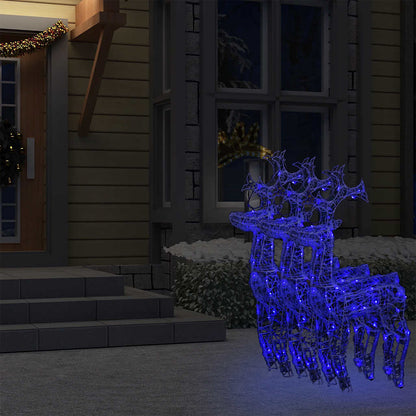 Reindeer Christmas Decorations 60x16x100 cm Acrylic 3 Width 60 cm Blue