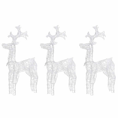 Reindeer Christmas Decorations 60x16x100 cm Acrylic 3 Width 60 cm Warm white