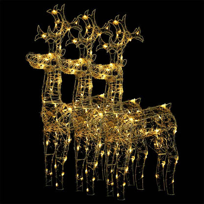 Reindeer Christmas Decorations 60x16x100 cm Acrylic 3 Width 60 cm Warm white