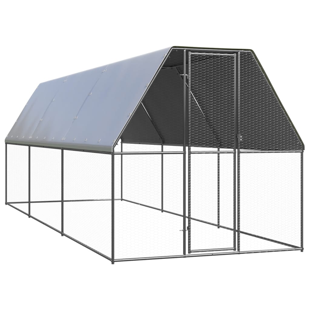 vidaXL Outdoor Chicken Cage 2x6x2 m Galvanised Steel 1