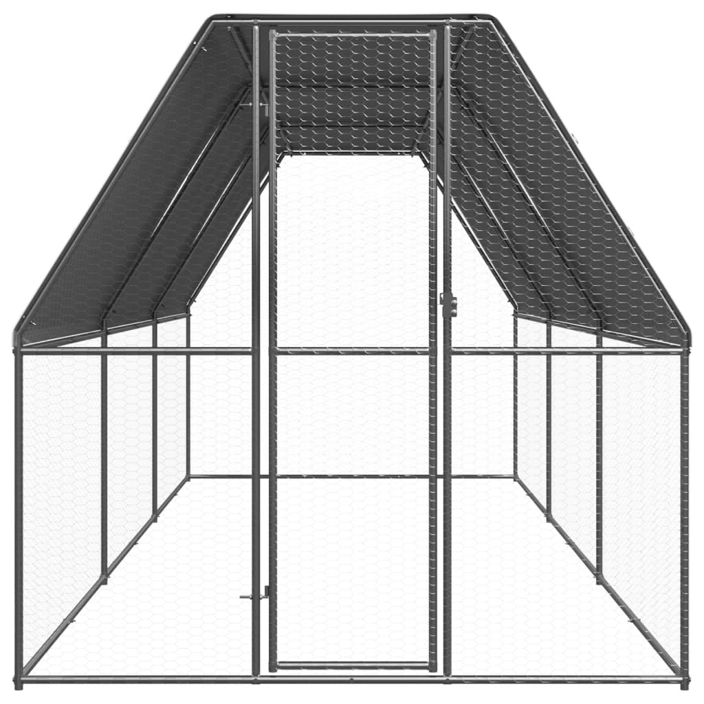 vidaXL Outdoor Chicken Cage 2x6x2 m Galvanised Steel 2