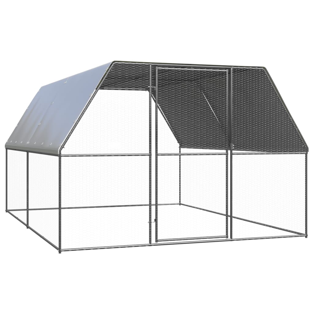 vidaXL Outdoor Chicken Cage 3x4x2 m Galvanised Steel 1