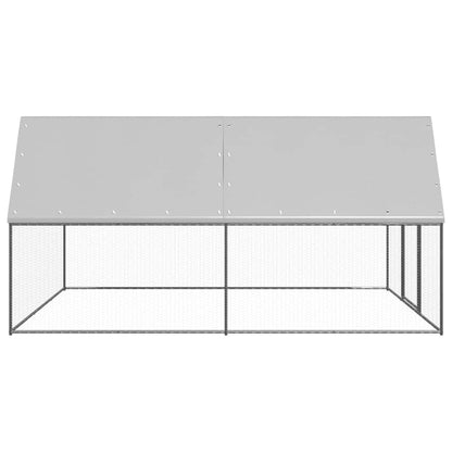 vidaXL Outdoor Chicken Cage 3x4x2 m Galvanised Steel 3