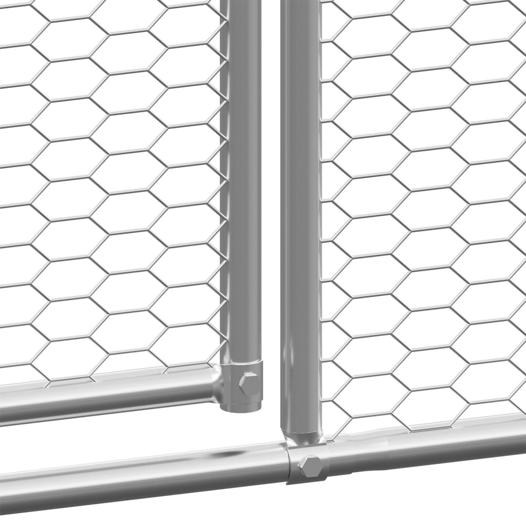 vidaXL Outdoor Chicken Cage 3x4x2 m Galvanised Steel 4