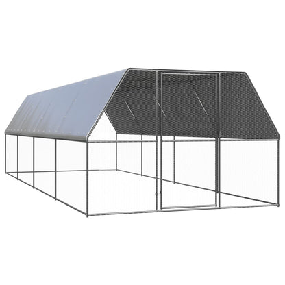 vidaXL Outdoor Chicken Cage Galvanised Steel