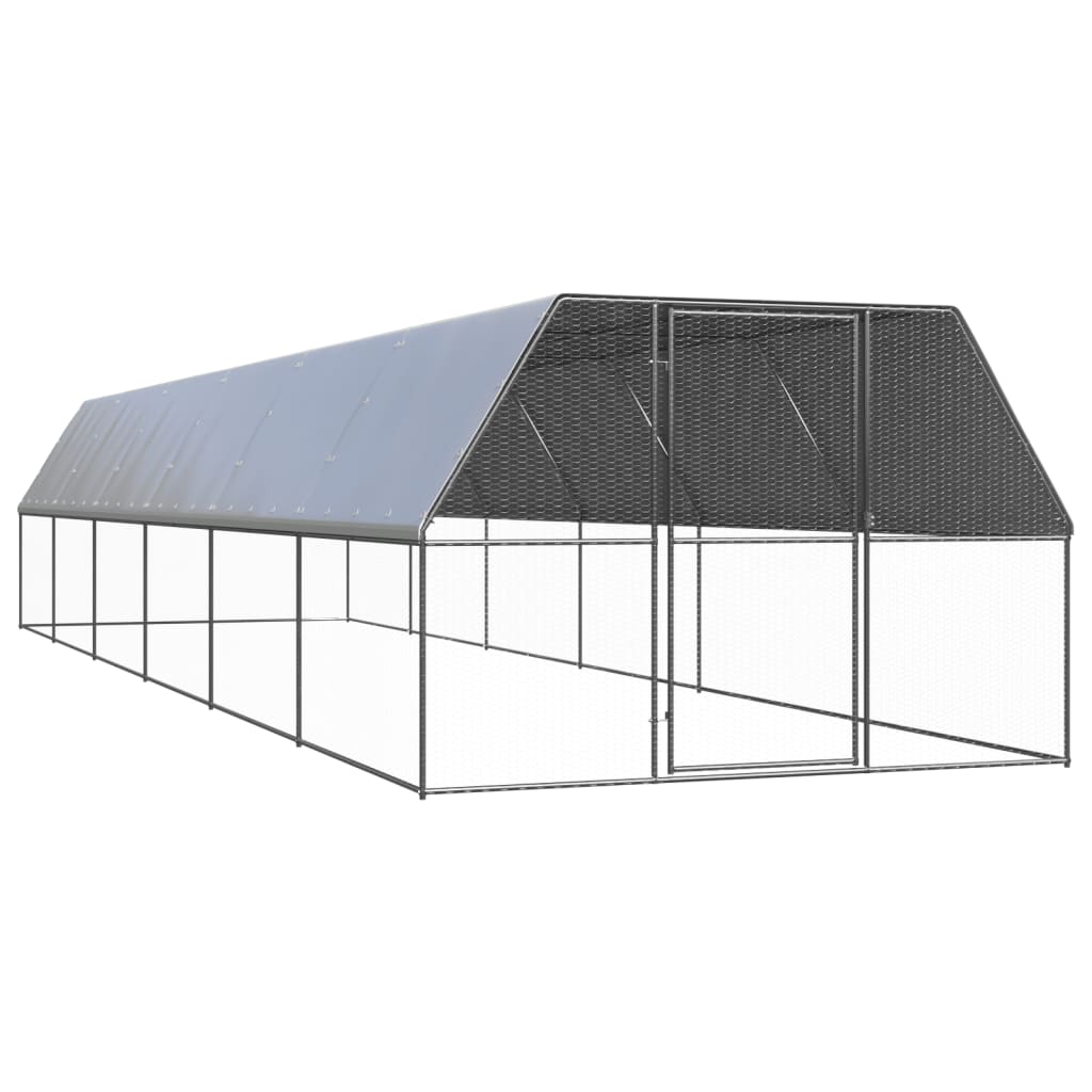 vidaXL Outdoor Chicken Cage Galvanised Steel