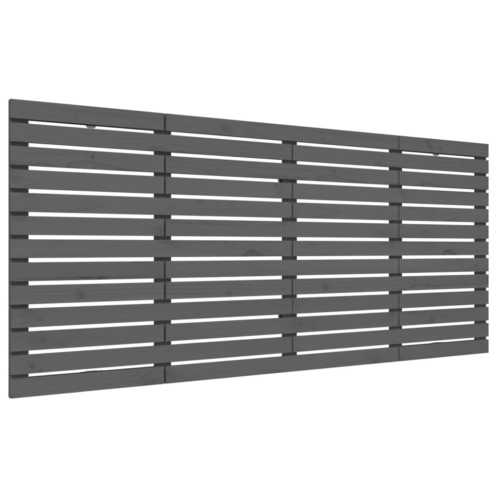 Wall Headboard 96x3x91.5 cm Solid Wood Pine Grey 206 cm