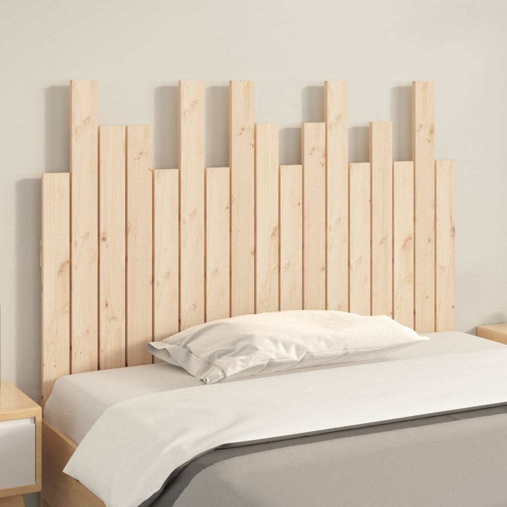 Wall Headboard 108x3x80 cm Solid Wood Pine Natural 108 x 80 cm