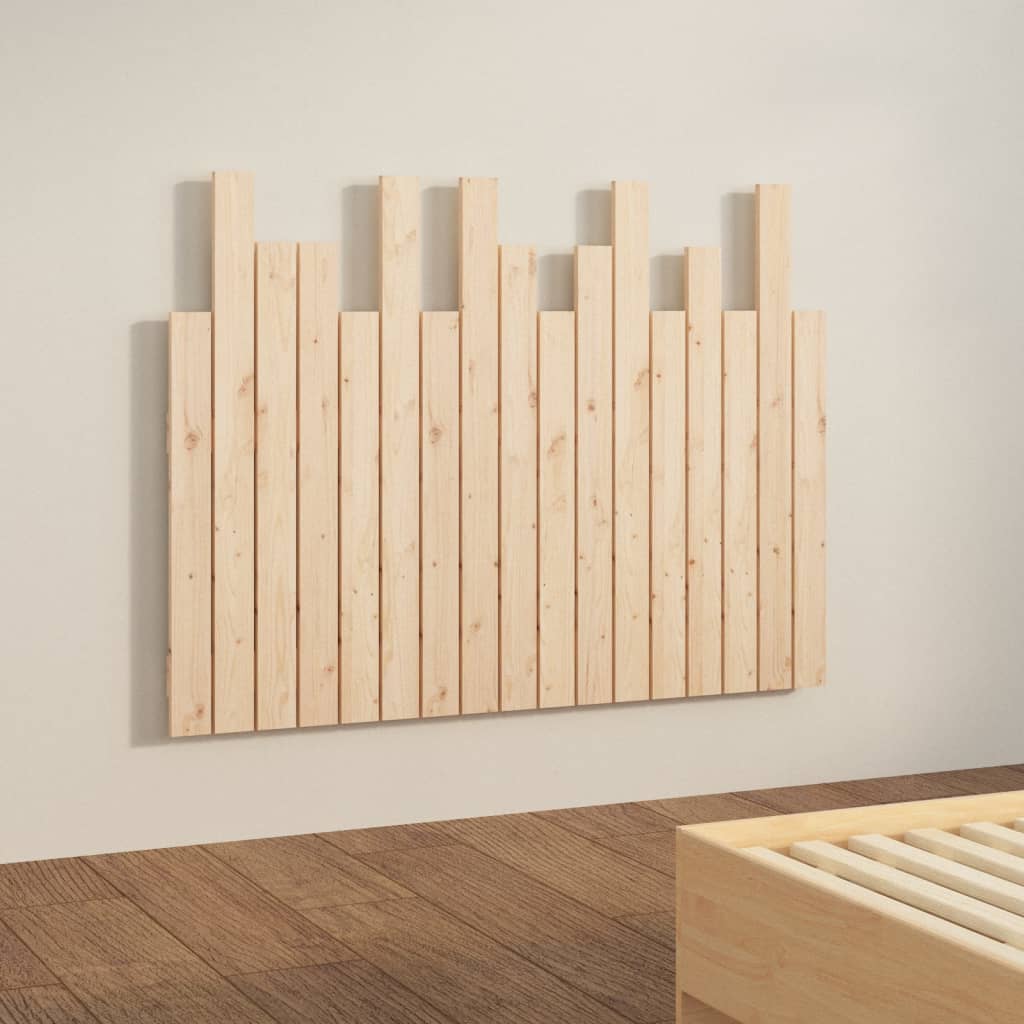 Wall Headboard 108x3x80 cm Solid Wood Pine Natural 108 x 80 cm