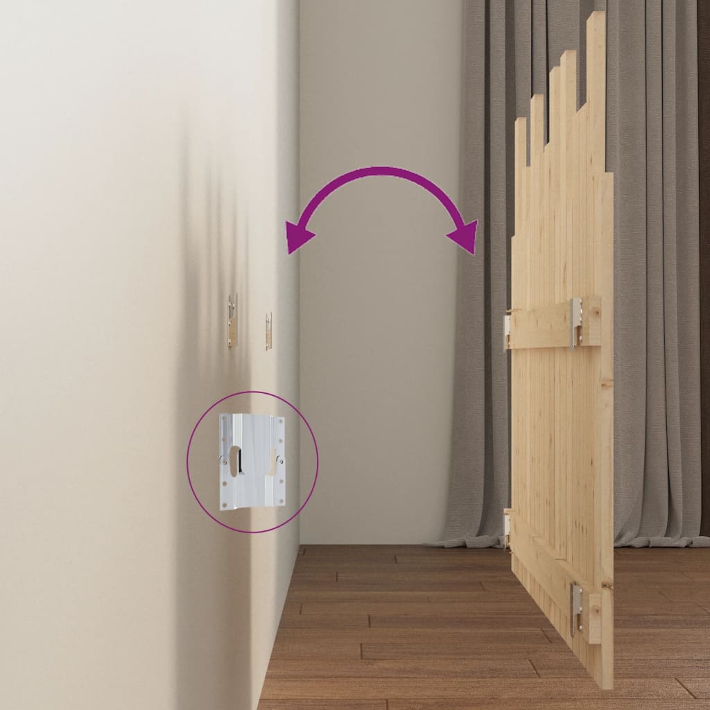 Wall Headboard 108x3x80 cm Solid Wood Pine Natural 108 x 80 cm
