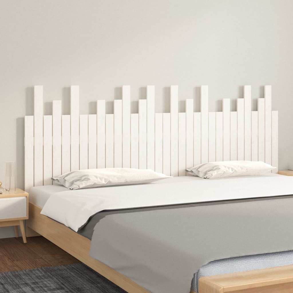Wall Headboard 108x3x80 cm Solid Wood Pine White 204 x 80 cm