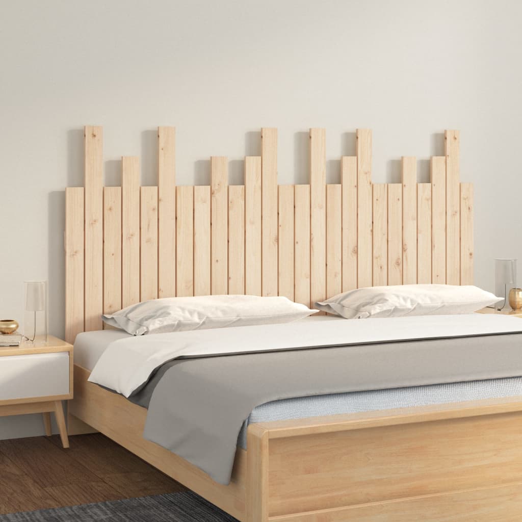 Wall Headboard 108x3x80 cm Solid Wood Pine Natural 159.5 x 80 cm