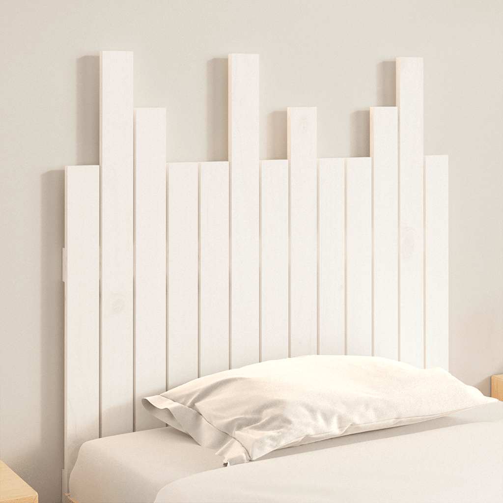 Wall Headboard 108x3x80 cm Solid Wood Pine White 82.5 x 80 cm