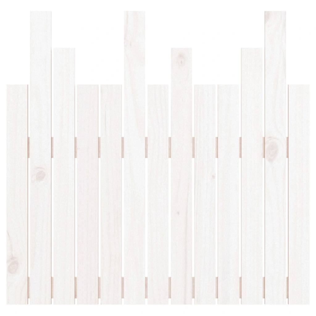 Wall Headboard 108x3x80 cm Solid Wood Pine White 82.5 x 80 cm